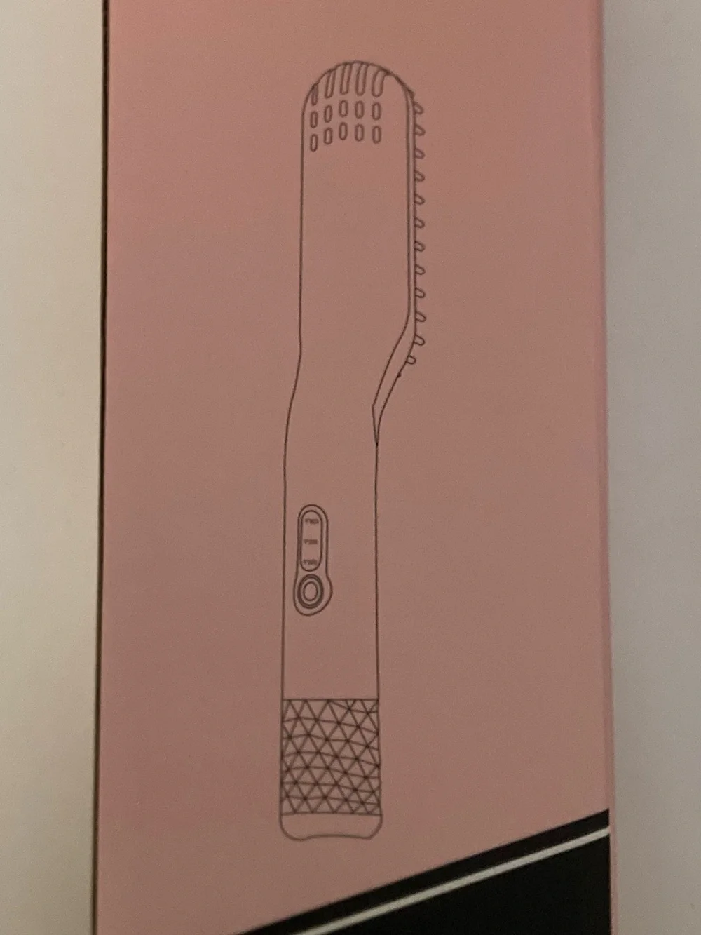 Black Hair Straightener Brush with Heat Protectant